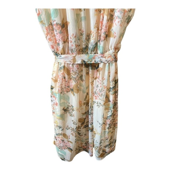 LC Lauren Conrad Pleat Neck Fit & Flare Tropical Vacation Dress Small - Picture 5 of 11